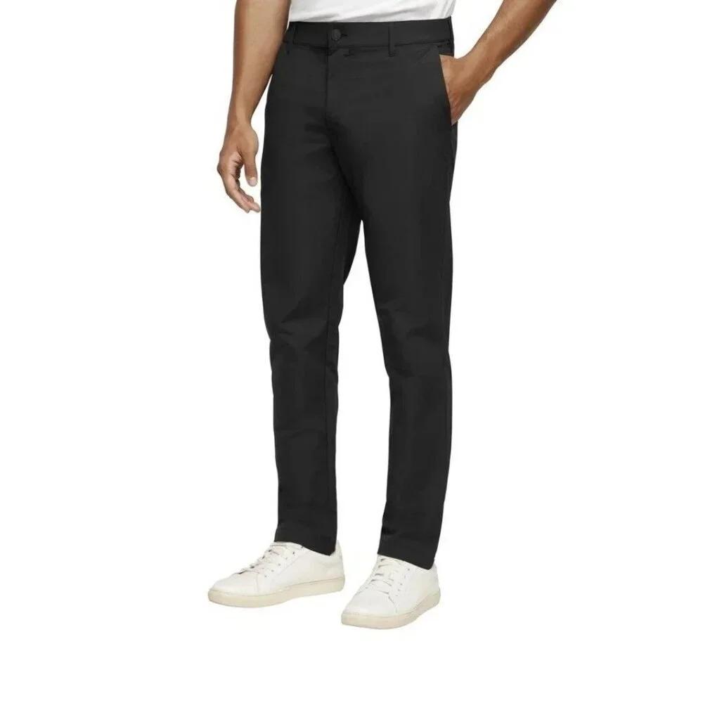 Banana Republic Men's 38X32 Slim Fit Black Flat Front Pants Polyester  N0253
